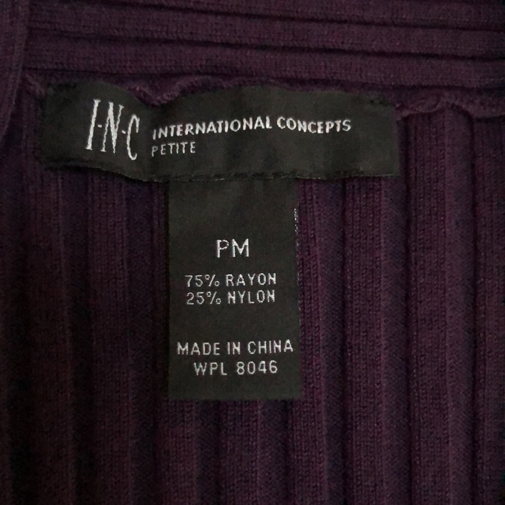 INC  International Concepts Petite Knit Sweater Purple size PM - Picture 2 of 7